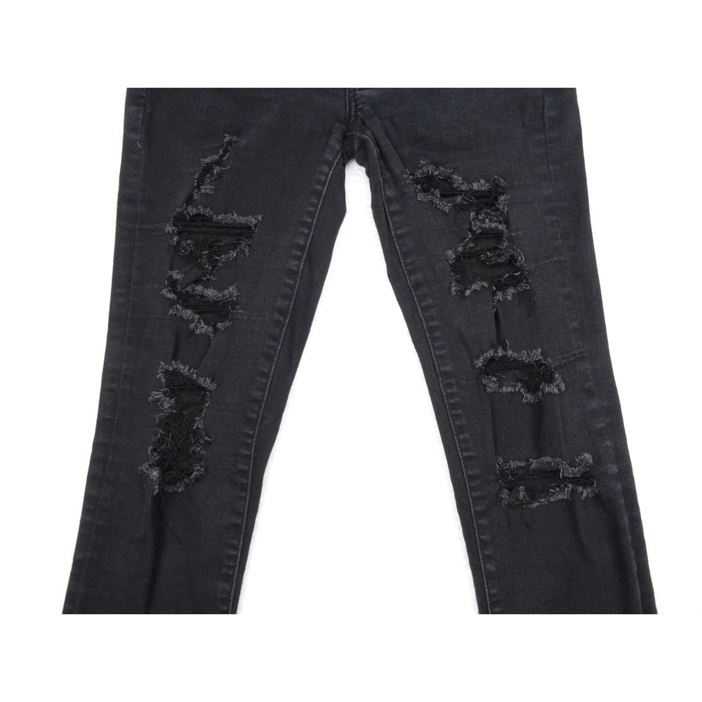 American Eagle Jeans Womens Size 8 Black High Rise Jegging Stretch Distressed - Picture 3 of 16